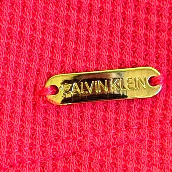 Calvin Klein Pink Waffle‑Knit Henley Top (Women’s M) - Picture 5 of 11